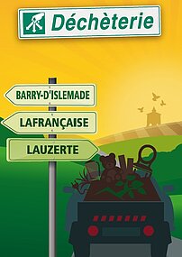 Les déchèteries de Barry d'Islemade, Lafrançaise et Lauzerte