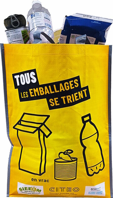 sac cabas de tri pour les emballages du bac jaune